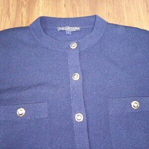 St. John Basics Gold Button Cardigan Sweater